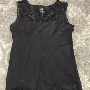 Black Lace Trim Shapewear Top